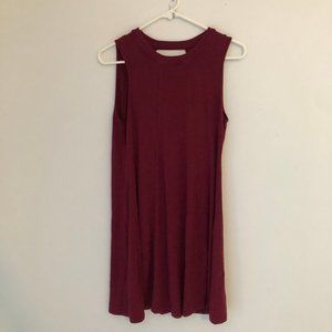 Maroon Dress with Keyhole Back
